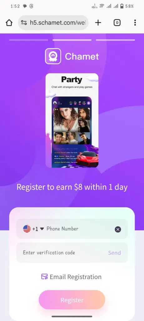 Chamet hosting Registration